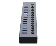 Orico 16x USB-A 3.0 z włącznikami - szary - 1343440 - zdjęcie 2